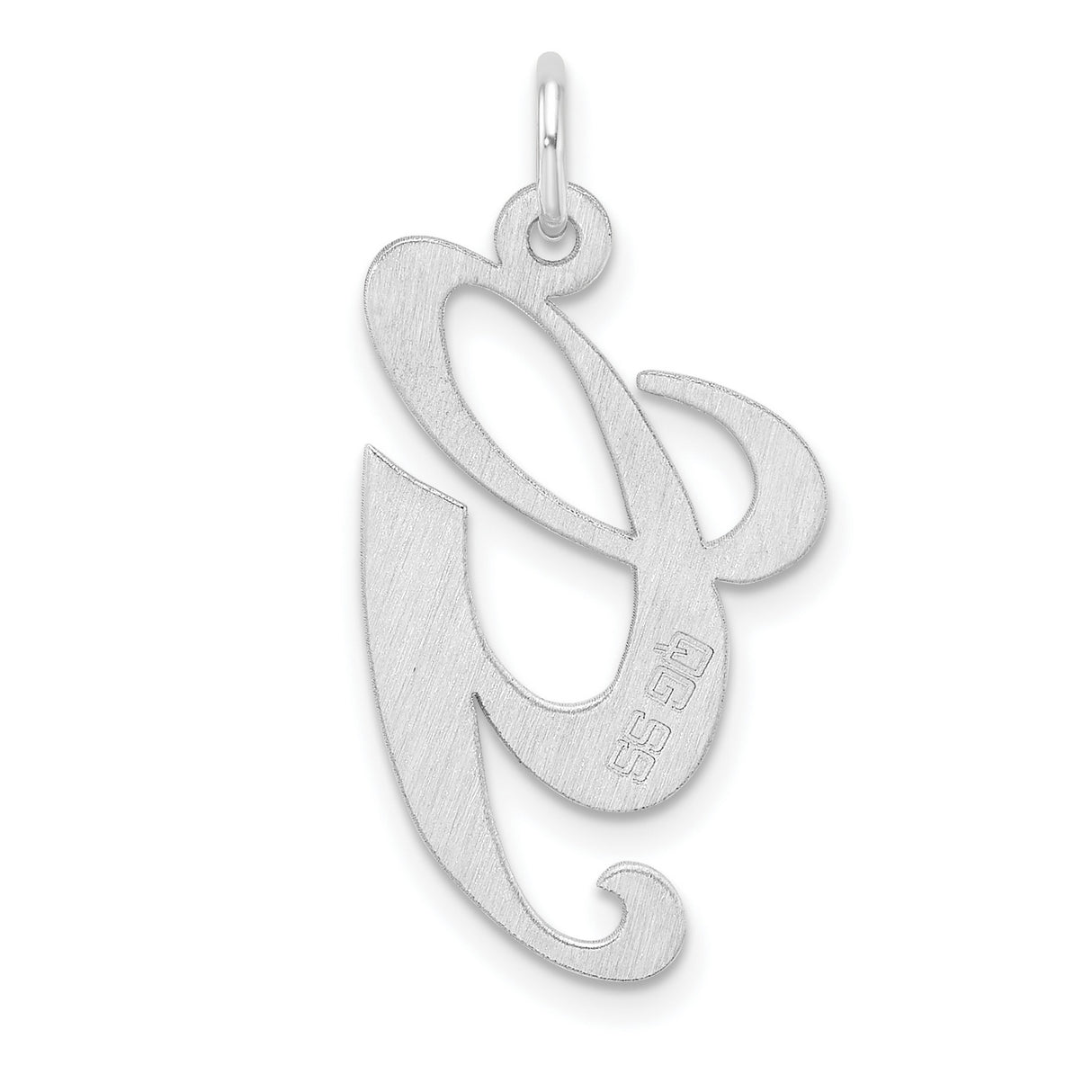 Sterling Silver Script Initial Pendant, Letter G Charm in Cursive Font for Women or Unisex Wear