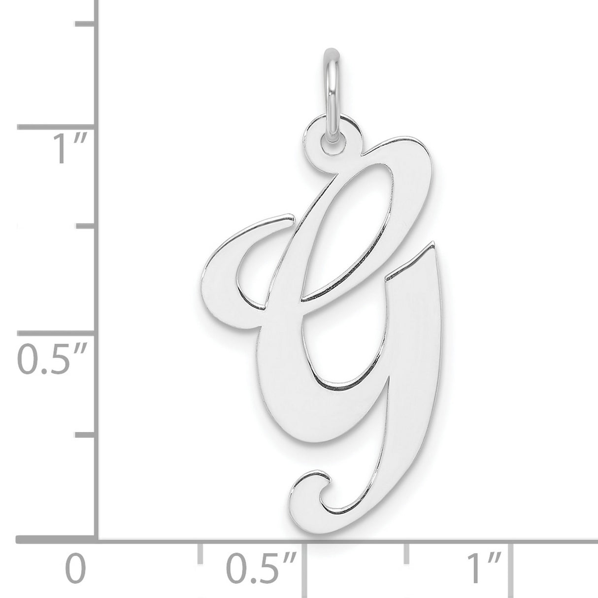 Sterling Silver Script Initial Pendant, Letter G Charm in Cursive Font for Women or Unisex Wear