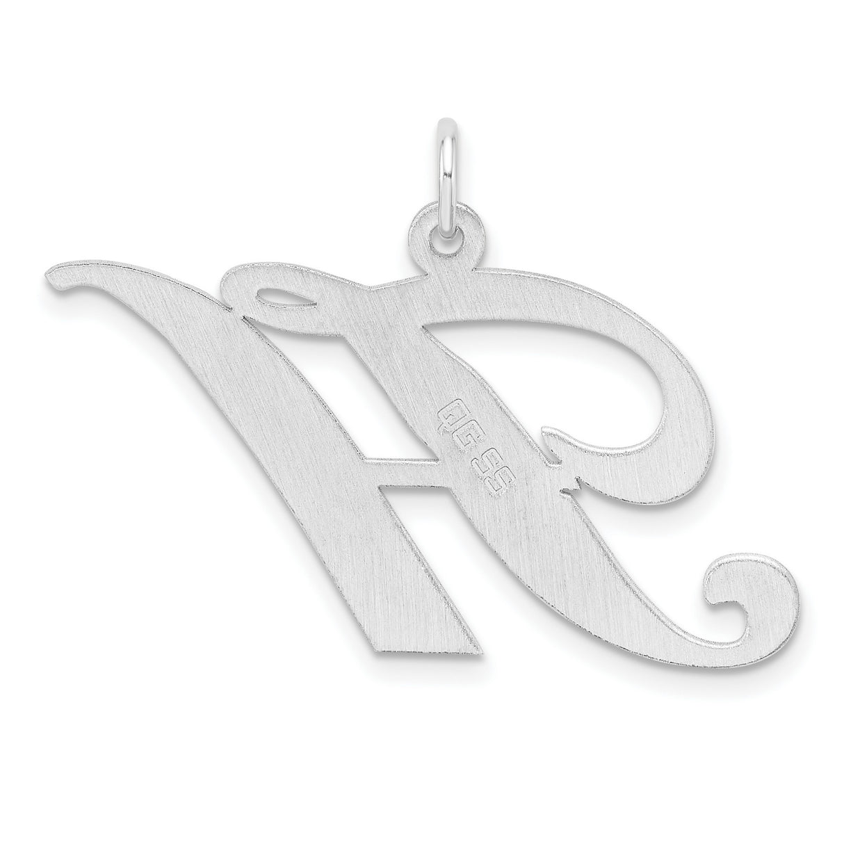 Sterling Silver Letter H Pendant, Script Initial Charm Necklace for Women
