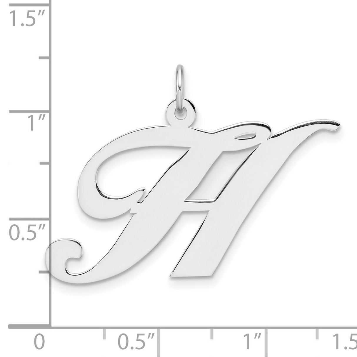 Sterling Silver Letter H Pendant, Script Initial Charm Necklace for Women