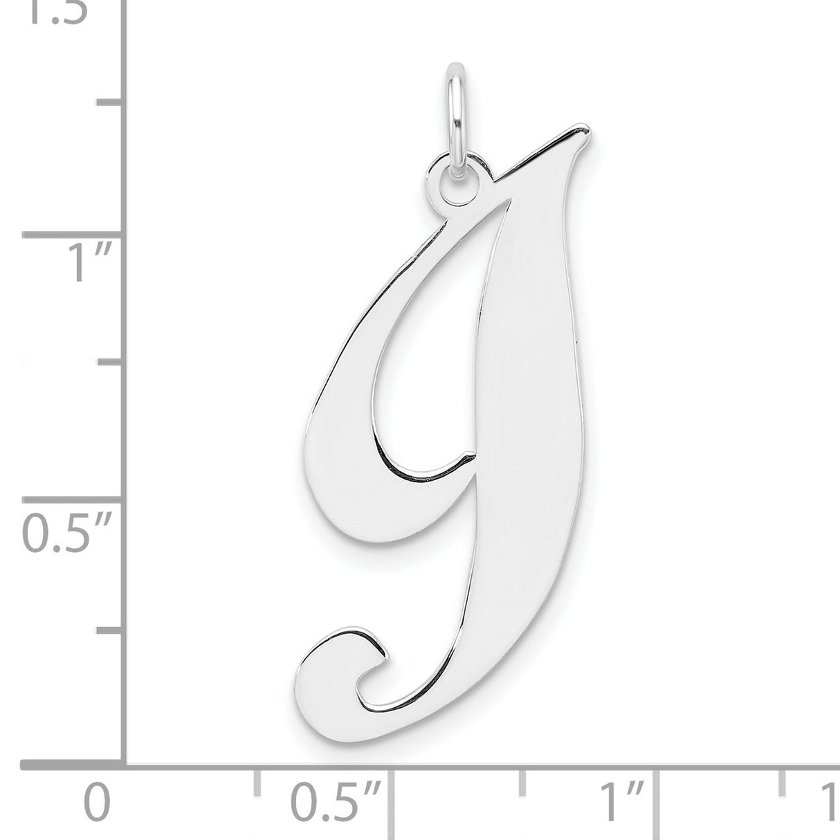 Sterling Silver Initial J Pendant, Cursive Script Alphabet Letter Charm for Women or Unisex