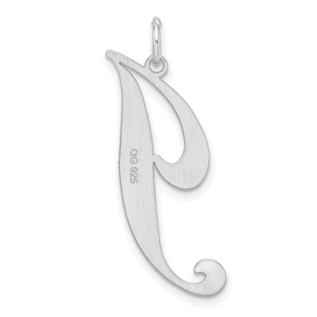 Sterling Silver Script Initial J Pendant with Polished Finish, Personalized Letter Charm