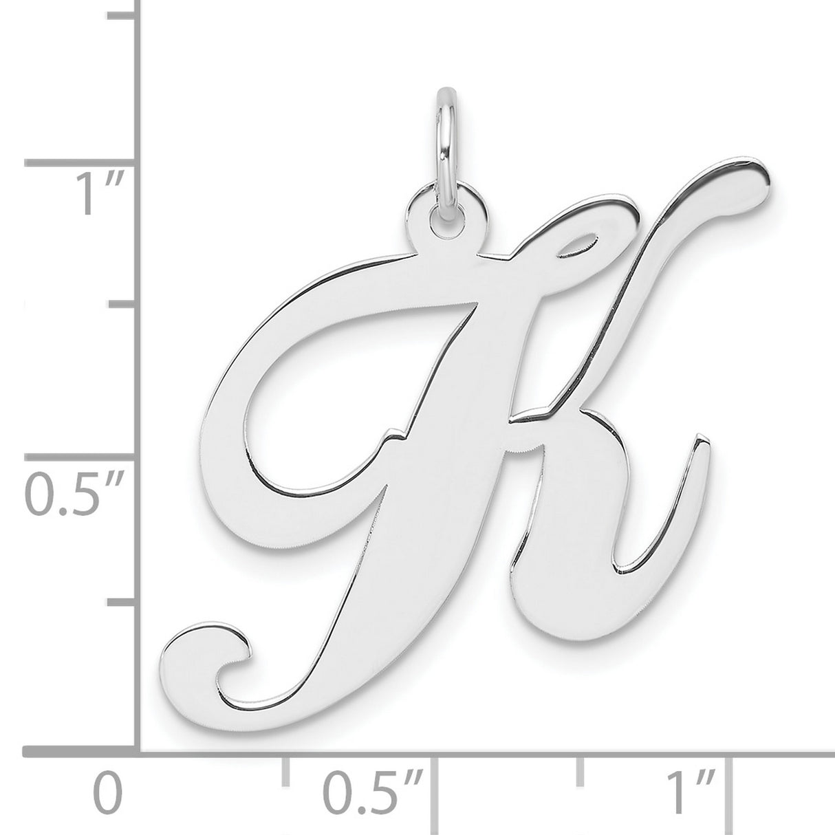 Sterling Silver Script Letter K Pendant, Cursive Initial Charm Jewelry for Women