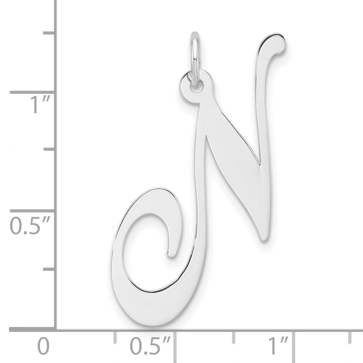 Sterling Silver Letter N Pendant Charm, Script Initial Monogram Jewelry for Women or Unisex Style