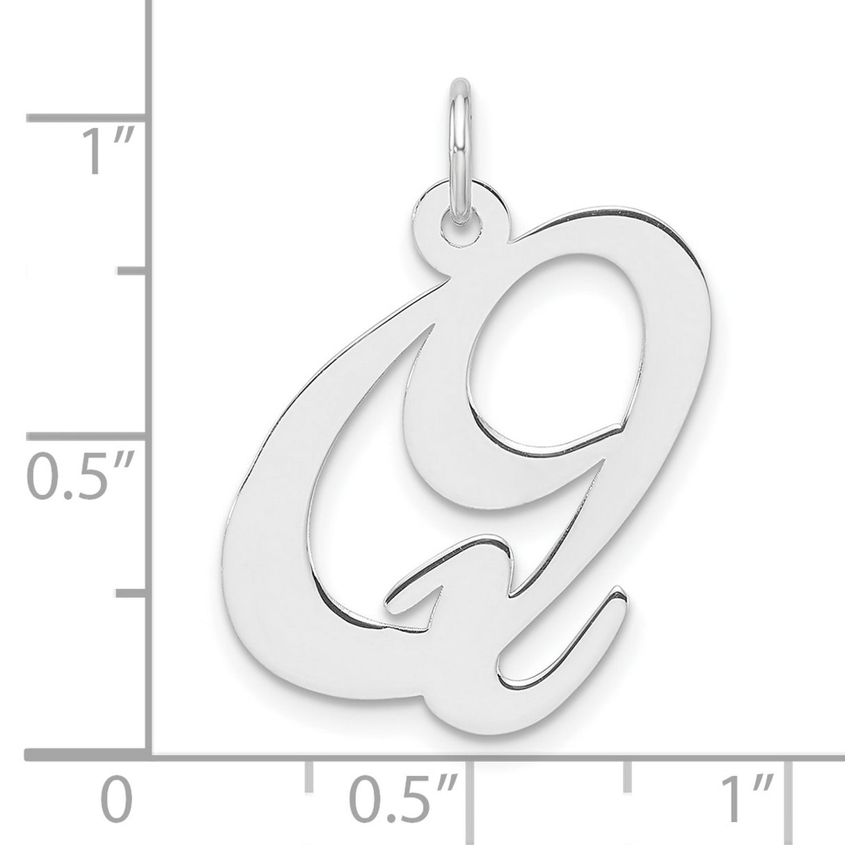 Sterling Silver Script Q Pendant, Cursive Initial Charm, Monogram Letter Jewelry for Women