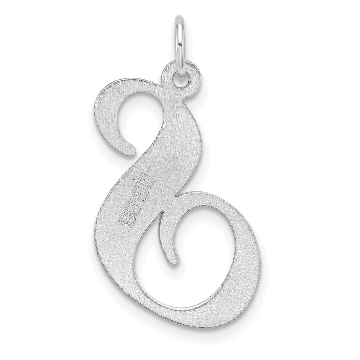 Sterling Silver Initial S Pendant, Script Letter Charm with Polished Finish