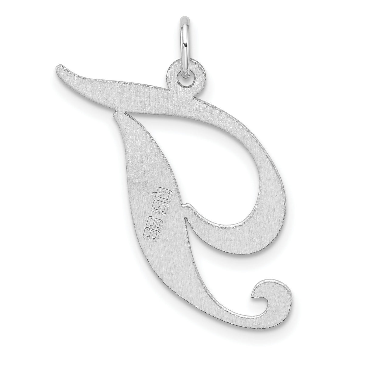 Sterling Silver Initial J Pendant, Script Letter Charm for Women