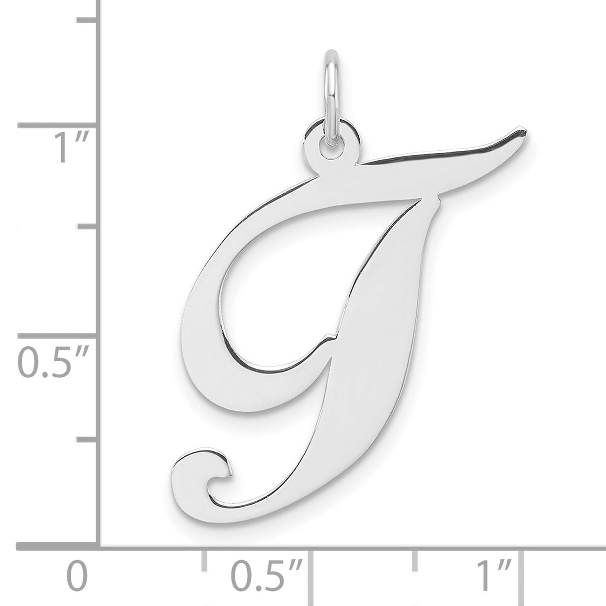 Sterling Silver Initial J Pendant, Script Letter Charm for Women