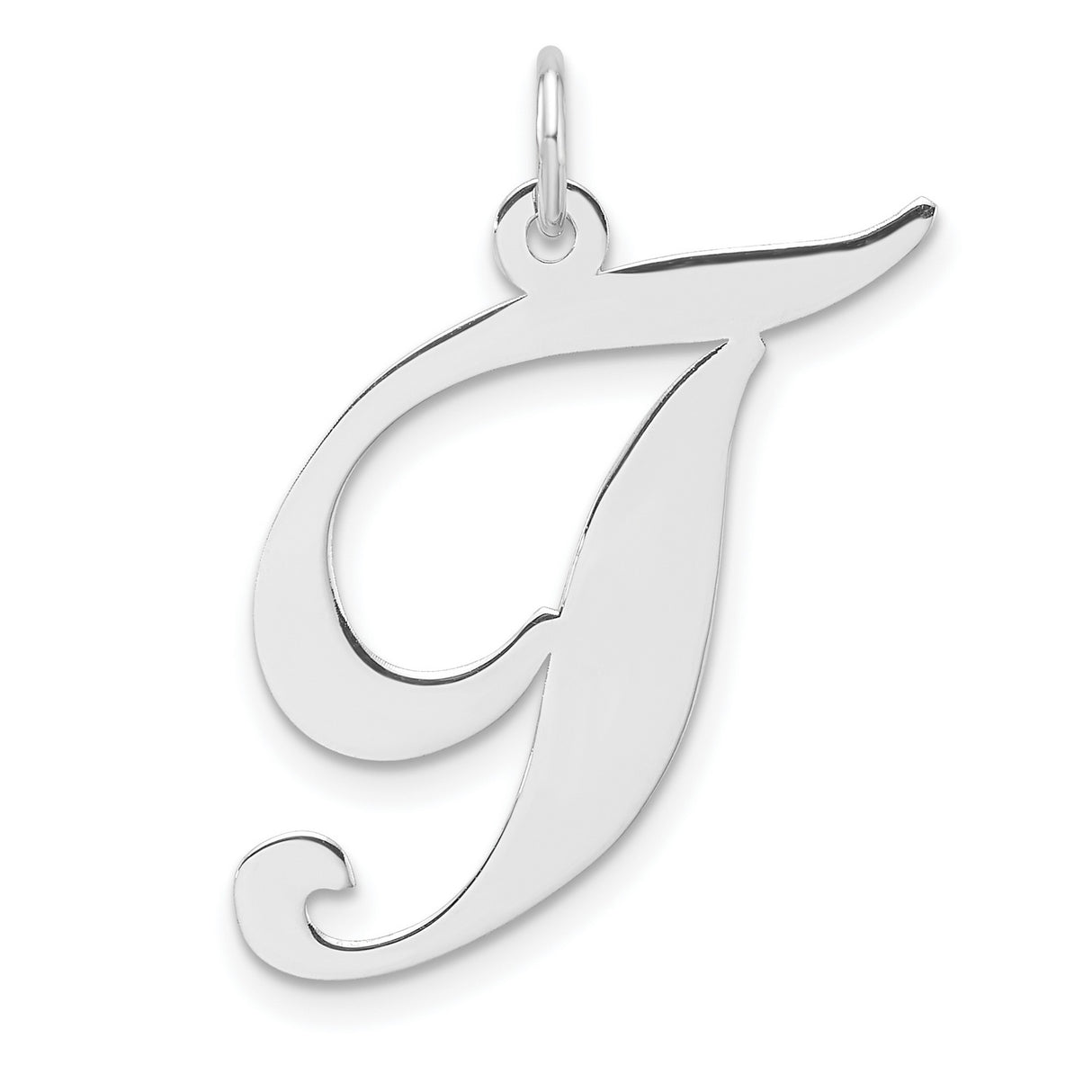 Sterling Silver Initial J Pendant, Script Letter Charm for Women