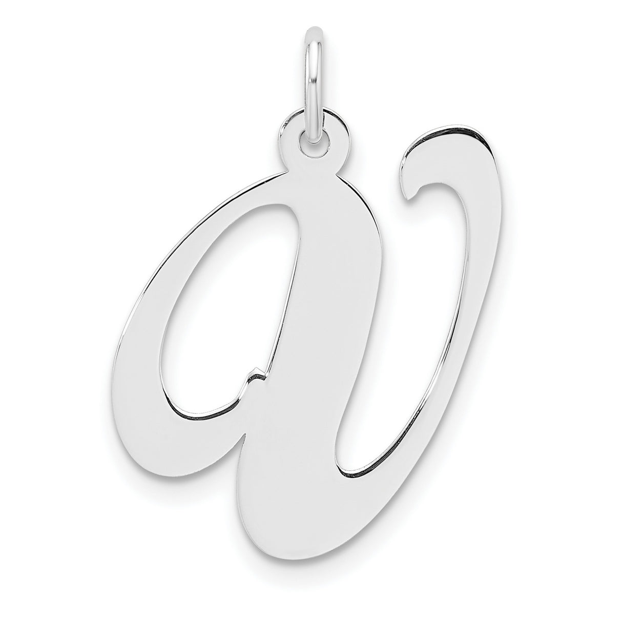Sterling Silver Initial Pendant with Script Letter A, Cursive Monogram Charm for Women