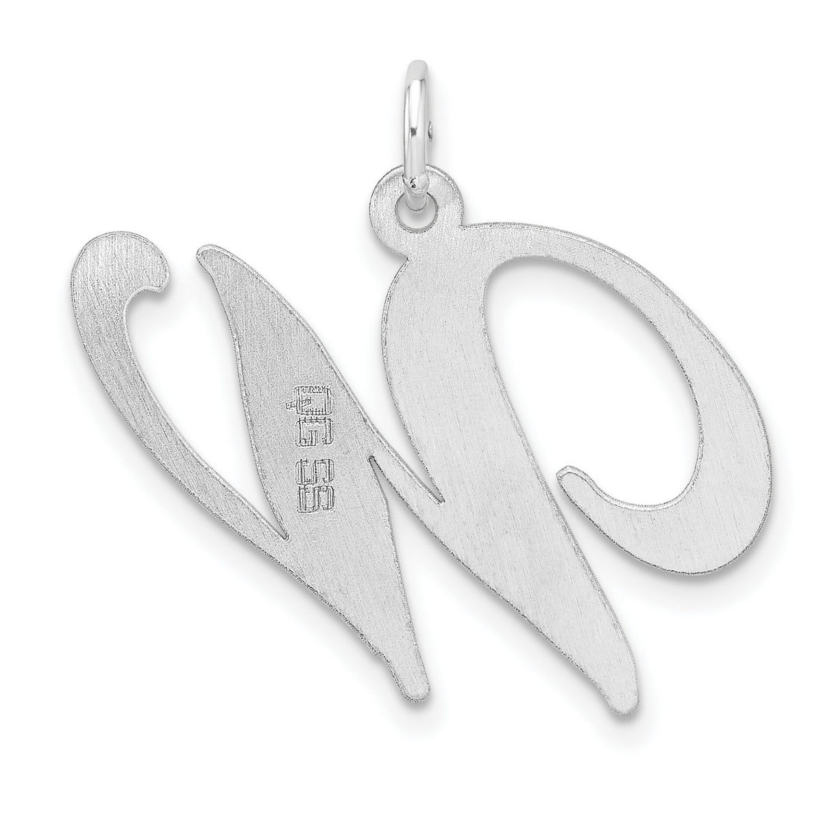 Sterling Silver Initial Pendant, Script Letter W Charm, Cursive Monogram Jewelry for Women