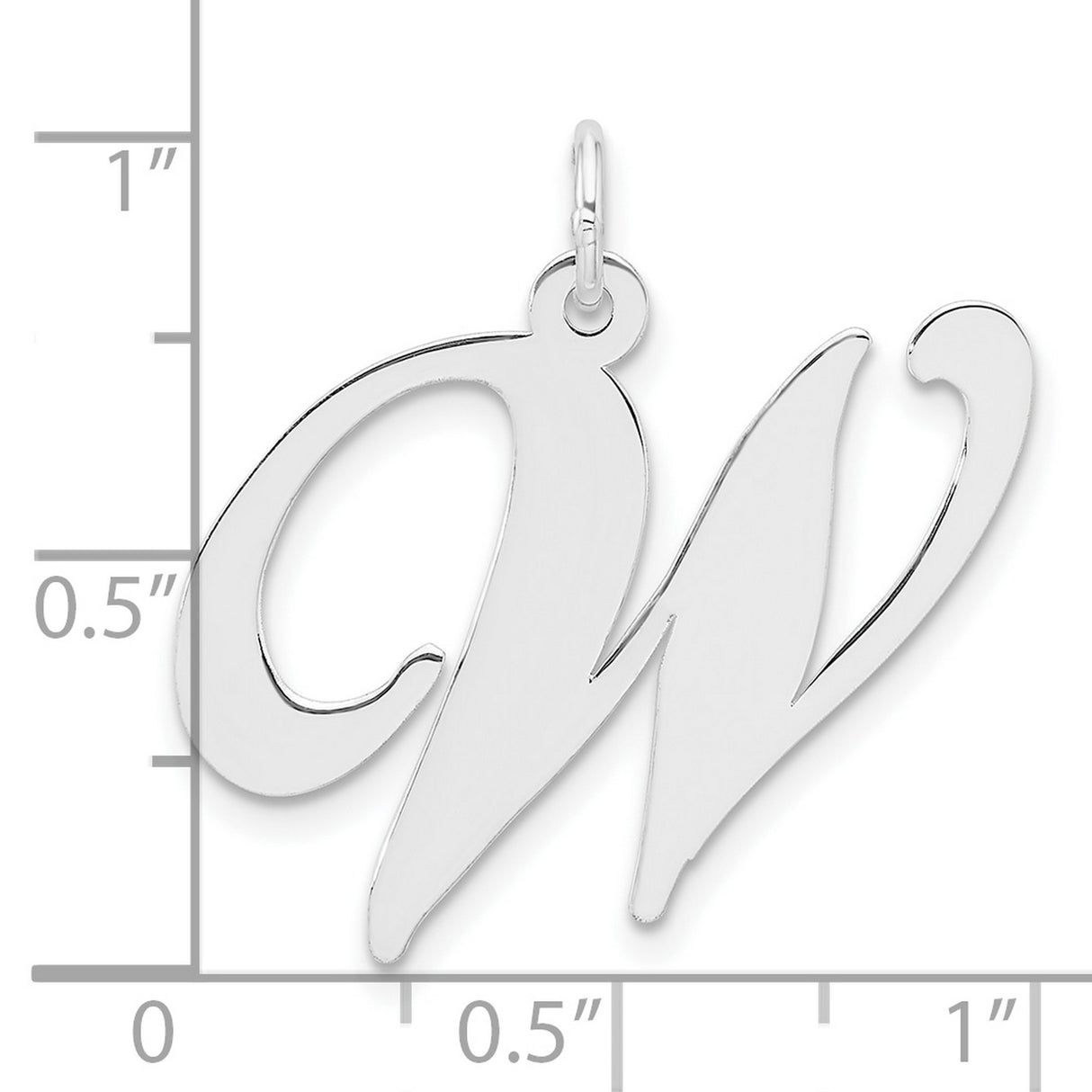 Sterling Silver Initial Pendant, Script Letter W Charm, Cursive Monogram Jewelry for Women