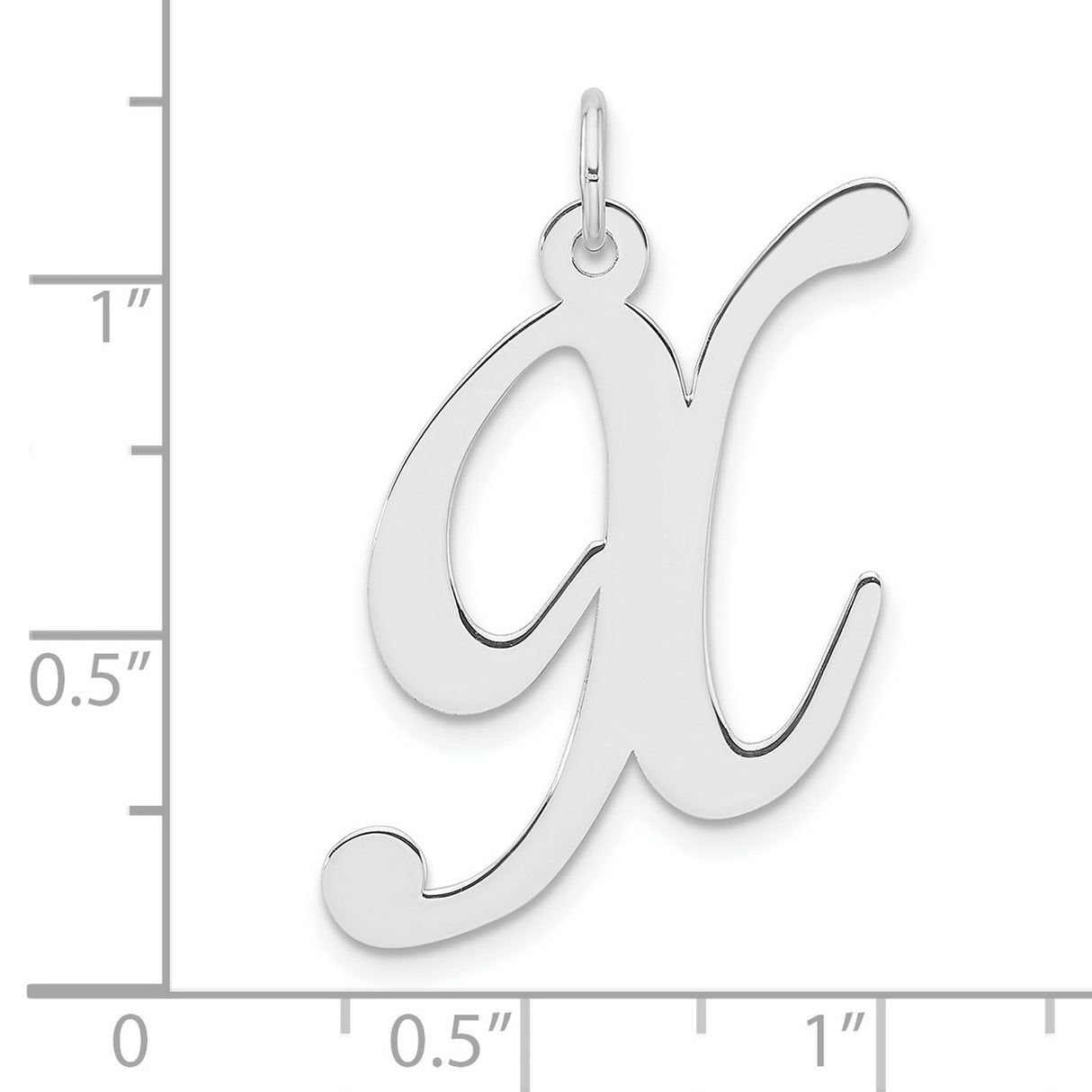 Sterling Silver Script Initial Pendant, Letter K Cursive Monogram Charm for Women