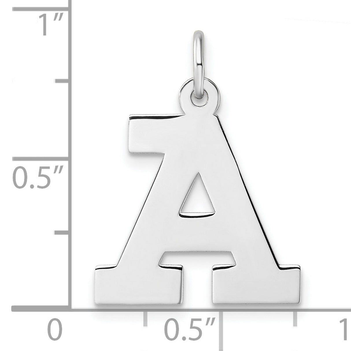 Sterling Silver Letter A Pendant, Bold Block Initial Charm, Modern Monogram Jewelry