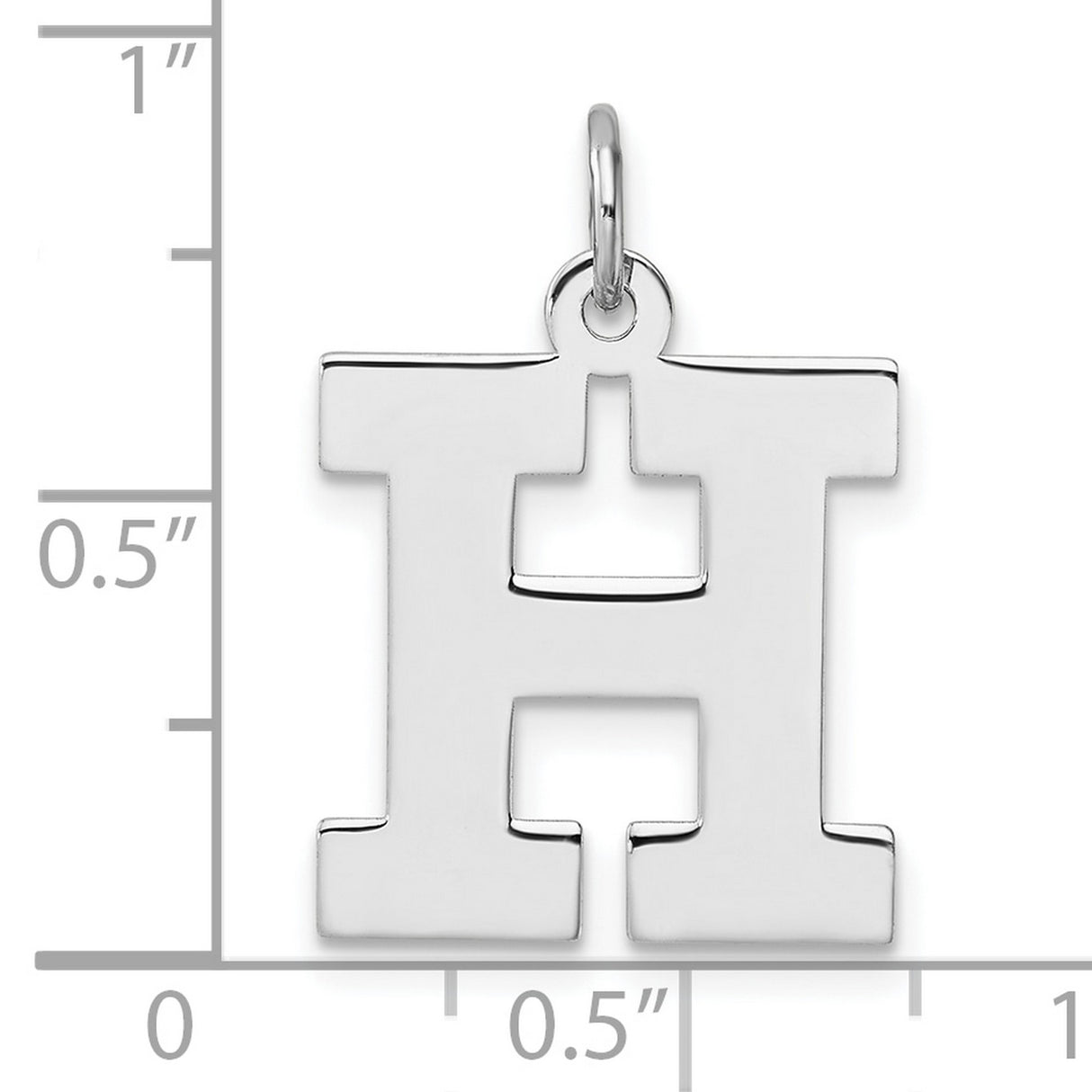 Sterling Silver Letter H Pendant Charm, Bold Block Initial Design, Unisex Alphabet Jewelry