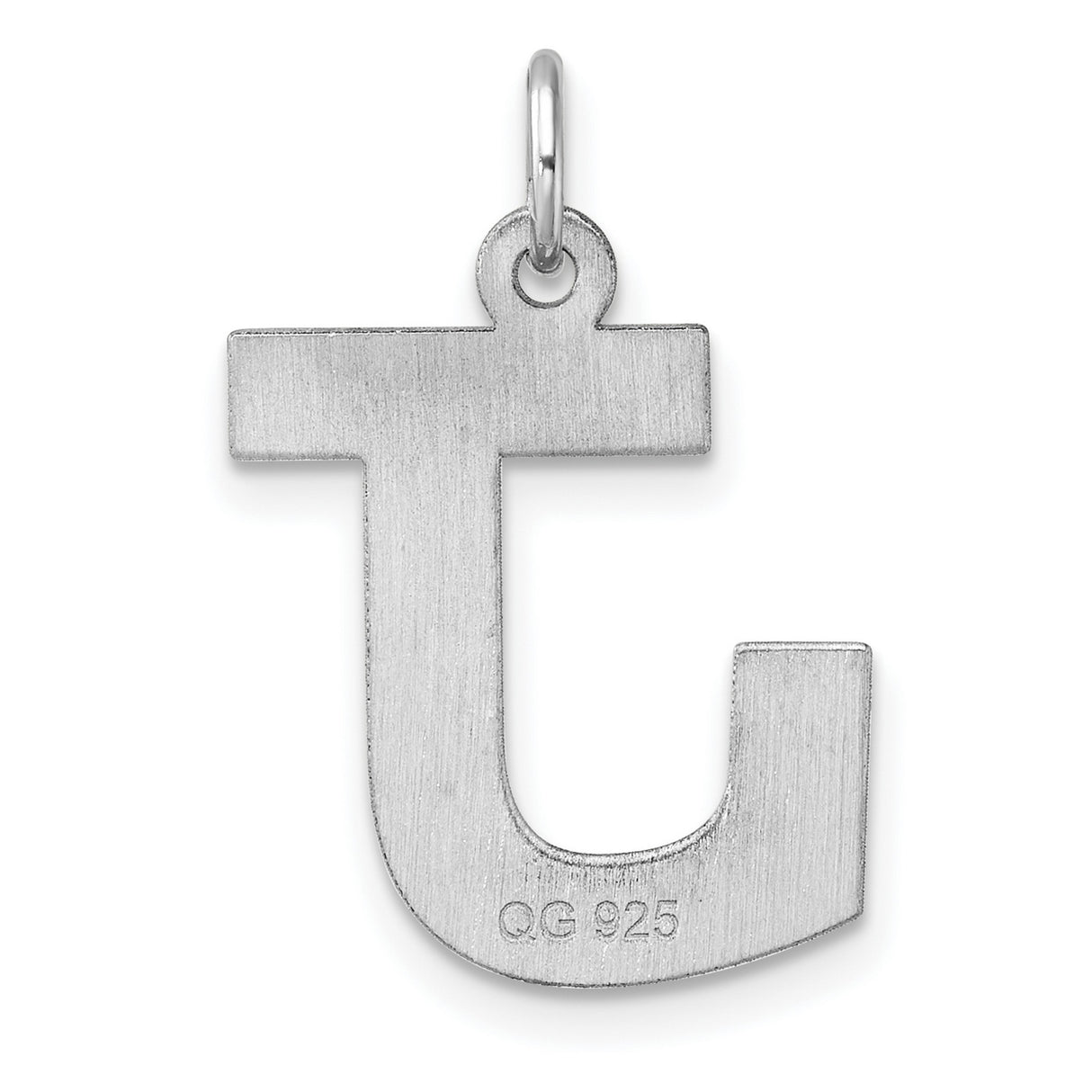 Sterling Silver Letter J Pendant, Bold Block Initial Charm in Modern Font