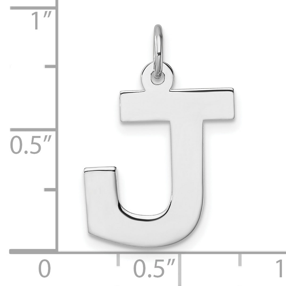 Sterling Silver Letter J Pendant, Bold Block Initial Charm in Modern Font