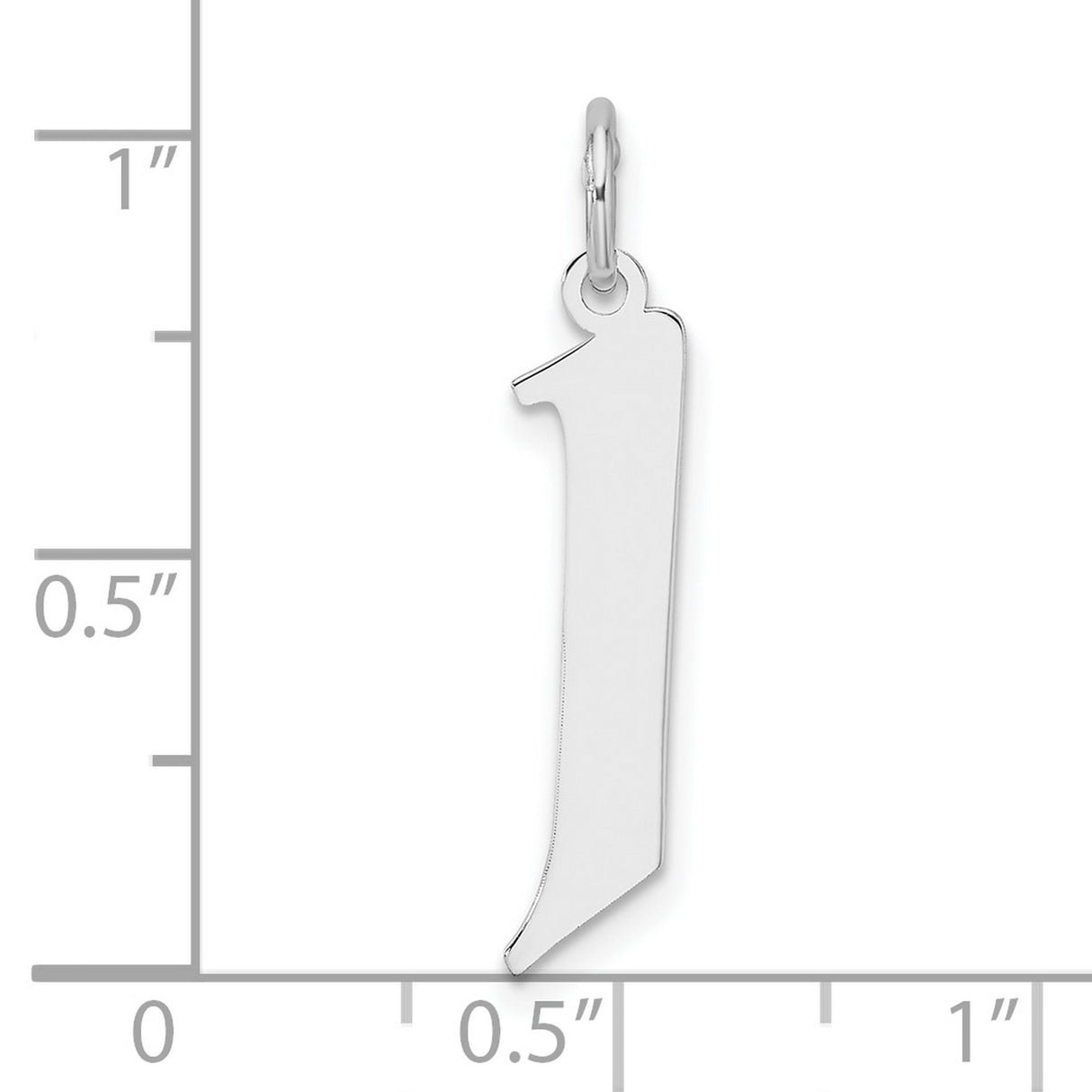 Sterling Silver Pendant Charm, Number One Symbol, Sleek Polished Motivational Design