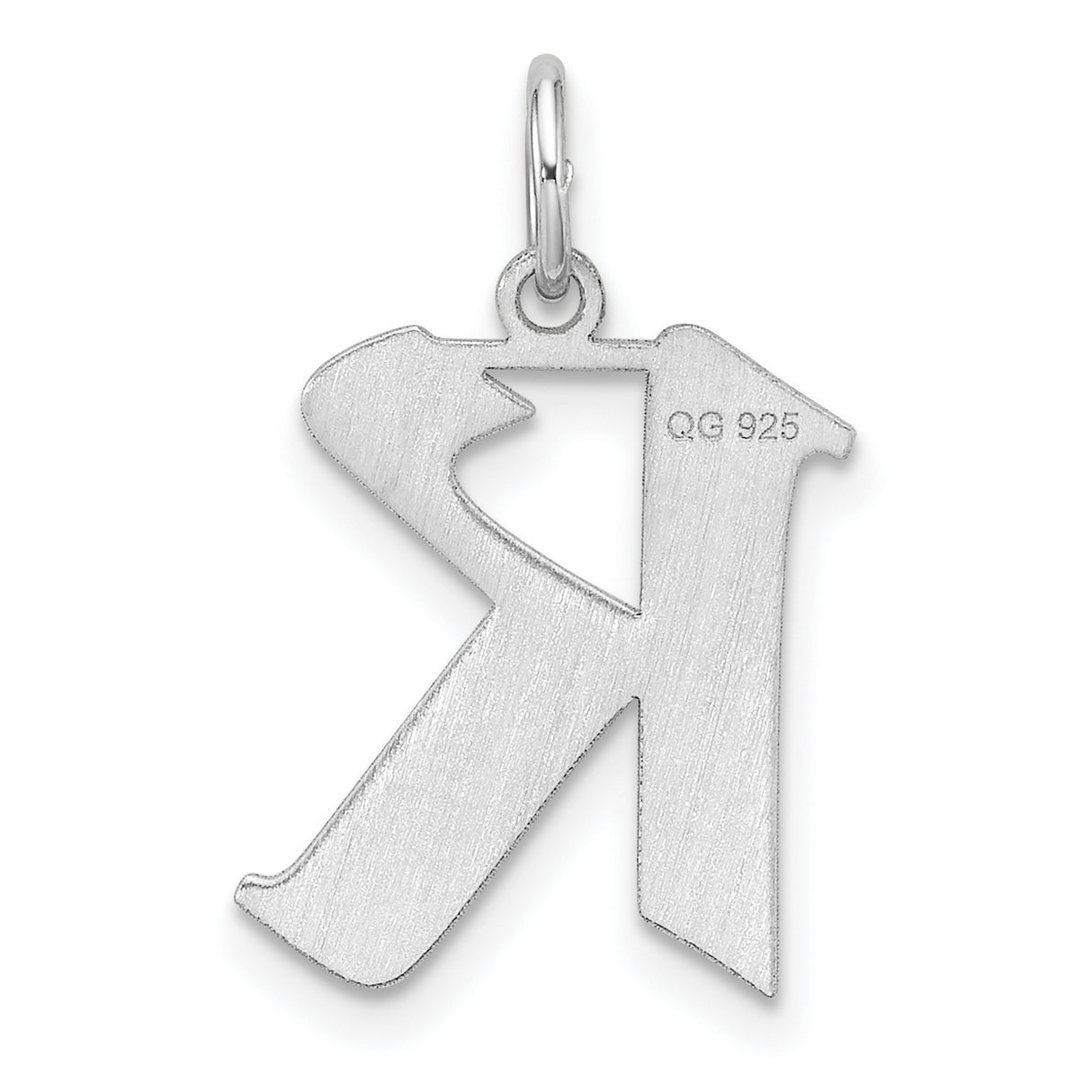 Sterling Silver Pendant, Bold Letter K Alphabet Charm, Polished Monogram Jewelry for Women or Unisex