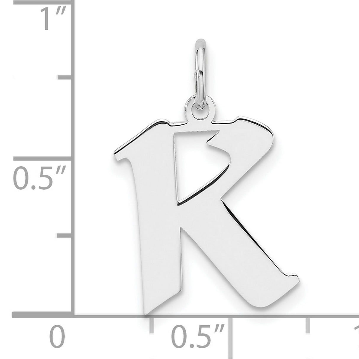 Sterling Silver Pendant, Bold Letter K Alphabet Charm, Polished Monogram Jewelry for Women or Unisex