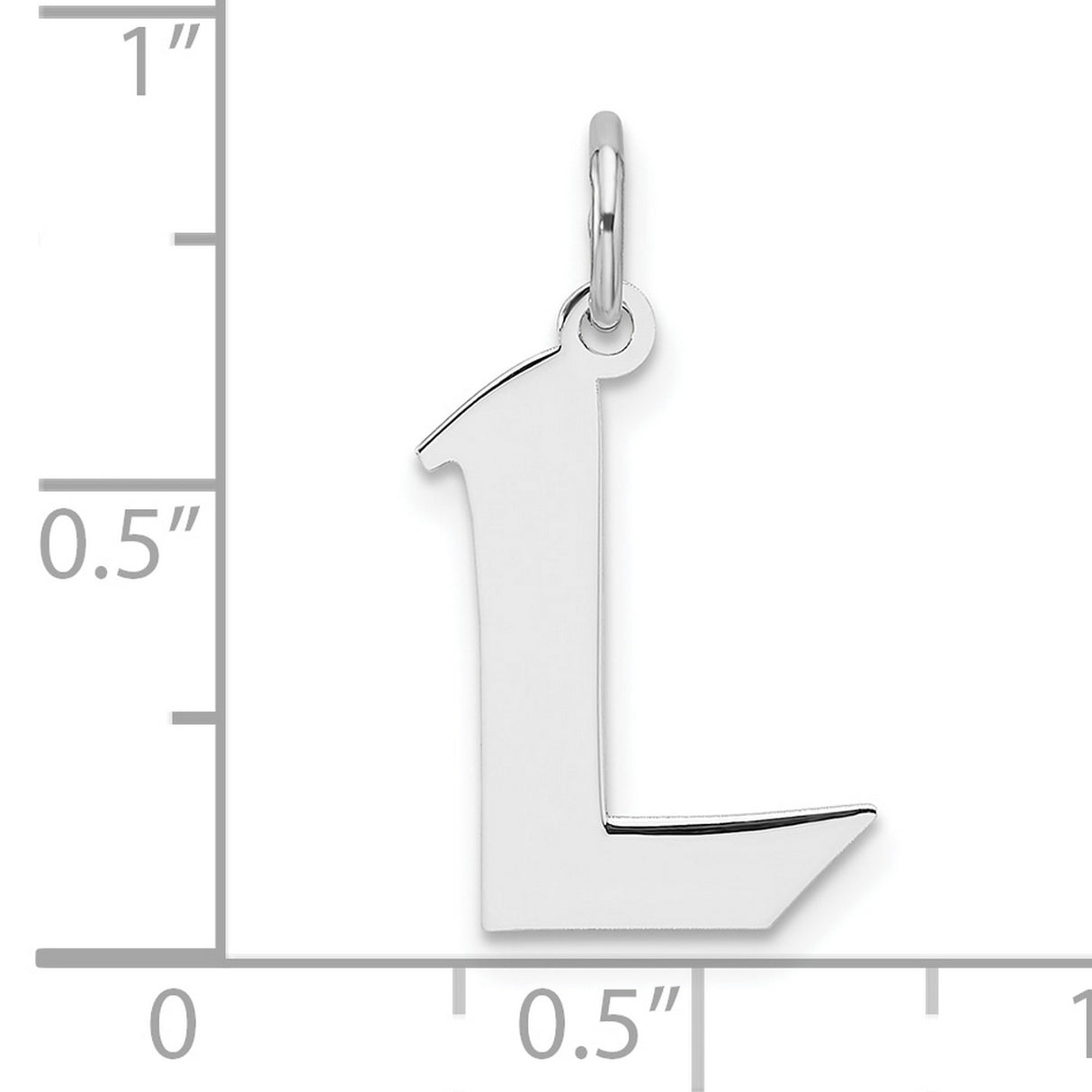 Sterling Silver Letter L Pendant Charm, Modern Block Initial Jewelry for Women or Unisex Wear
