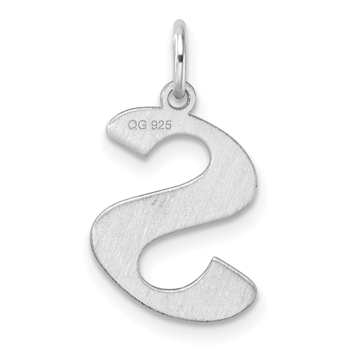 Sterling Silver Initial Pendant Charm with Block Letter S Design for Women or Unisex