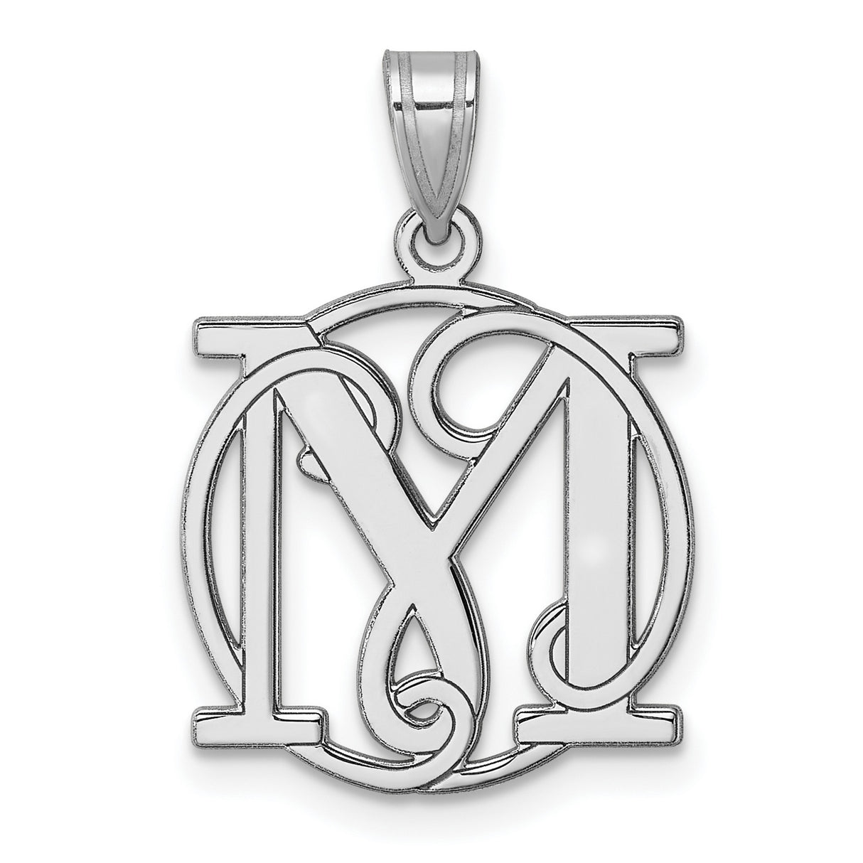 Sterling Silver Monogram Pendant with Intertwined Letters M Y, Script Initial Charm for Women