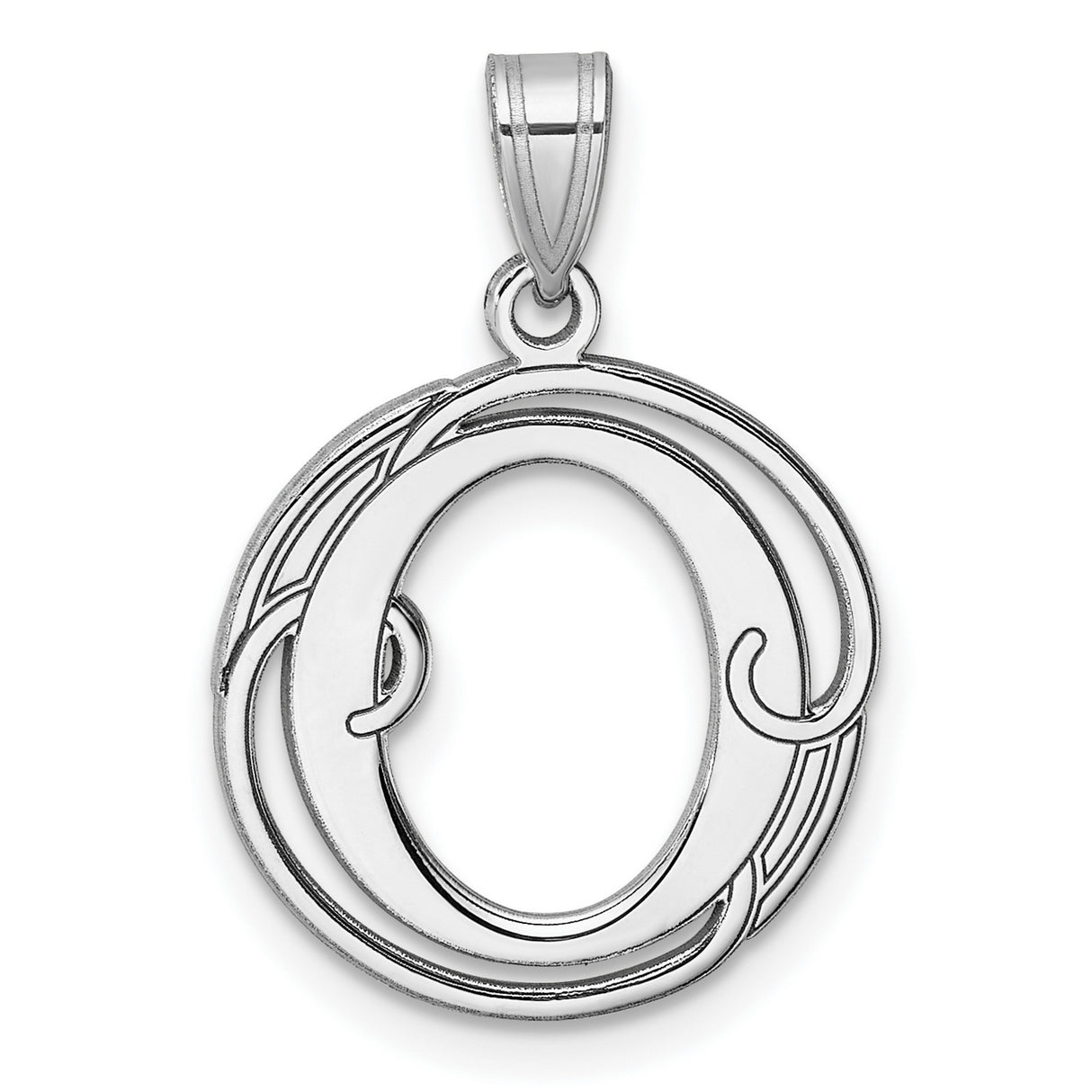 Sterling Silver Letter O Pendant, Script Initial Charm, Monogram Alphabet Jewelry for Women