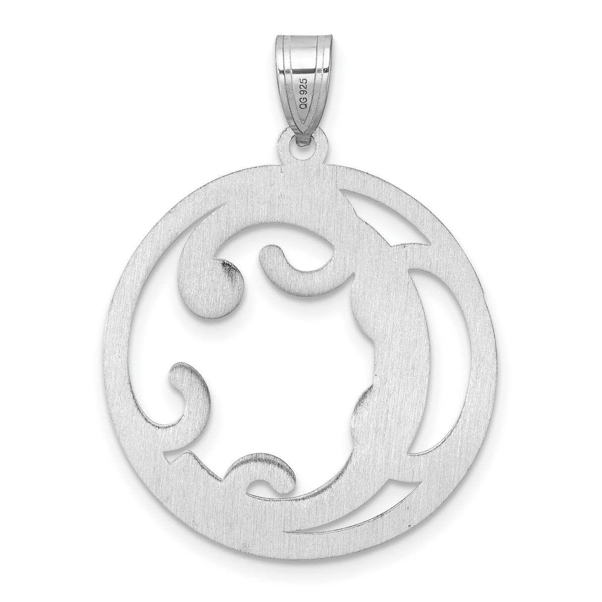 Sterling Silver Initial C Pendant with Filigree Swirl Design, Monogram Letter Charm