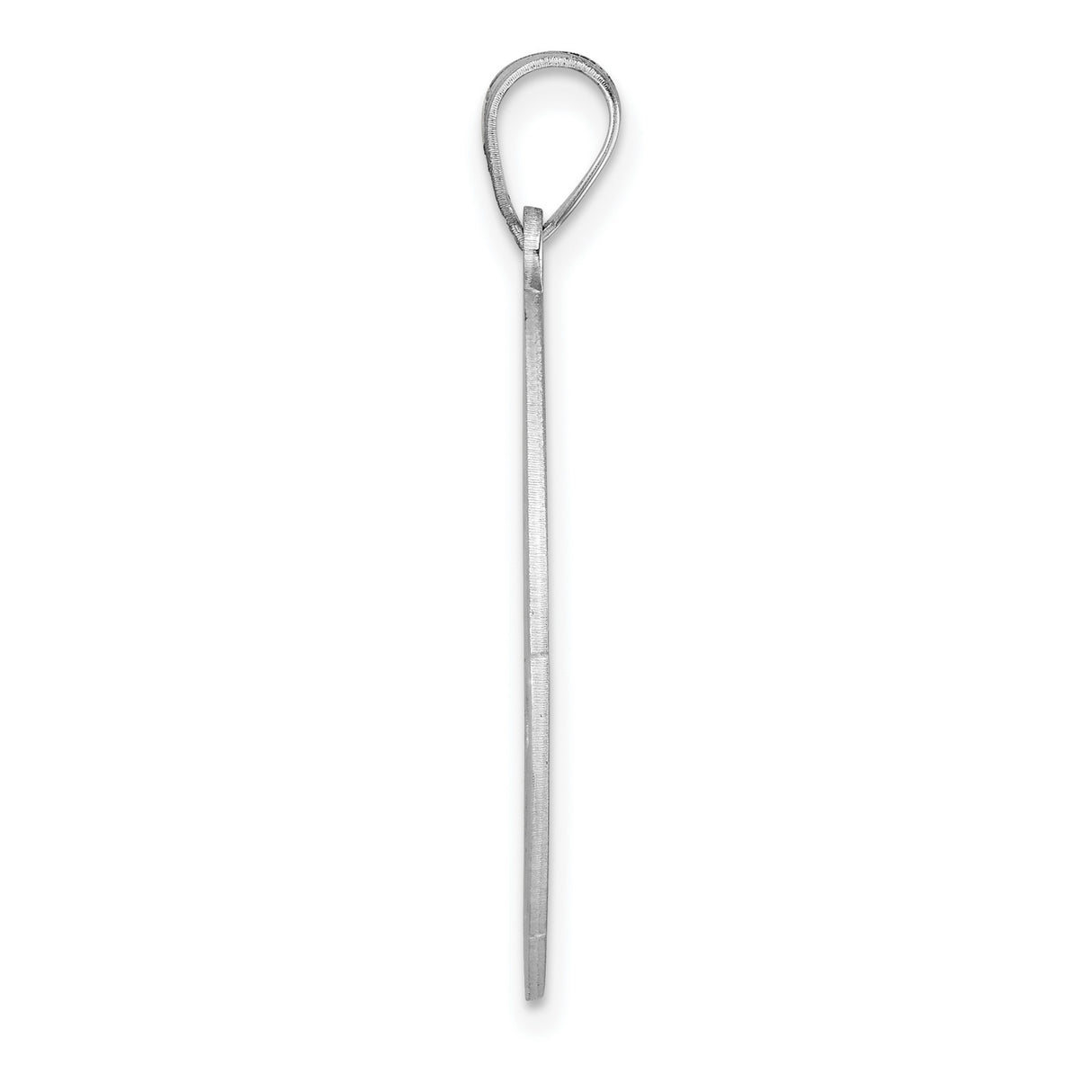 Sterling Silver Initial Pendant with Cut-Out Script Letter E and Round Filigree Design