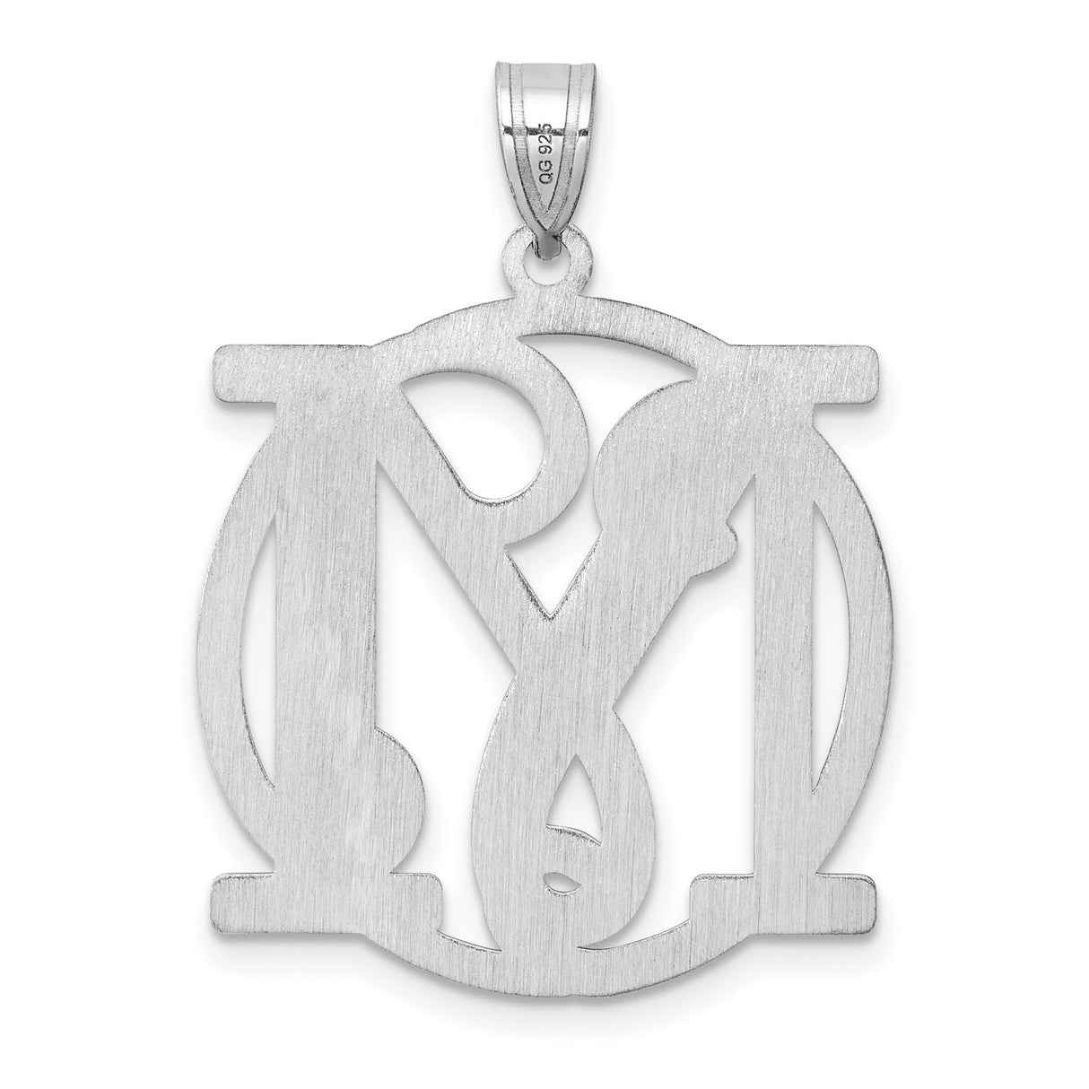 Sterling Silver Pendant with Interwoven M Y Letters, Script Monogram Charm, Unisex Design