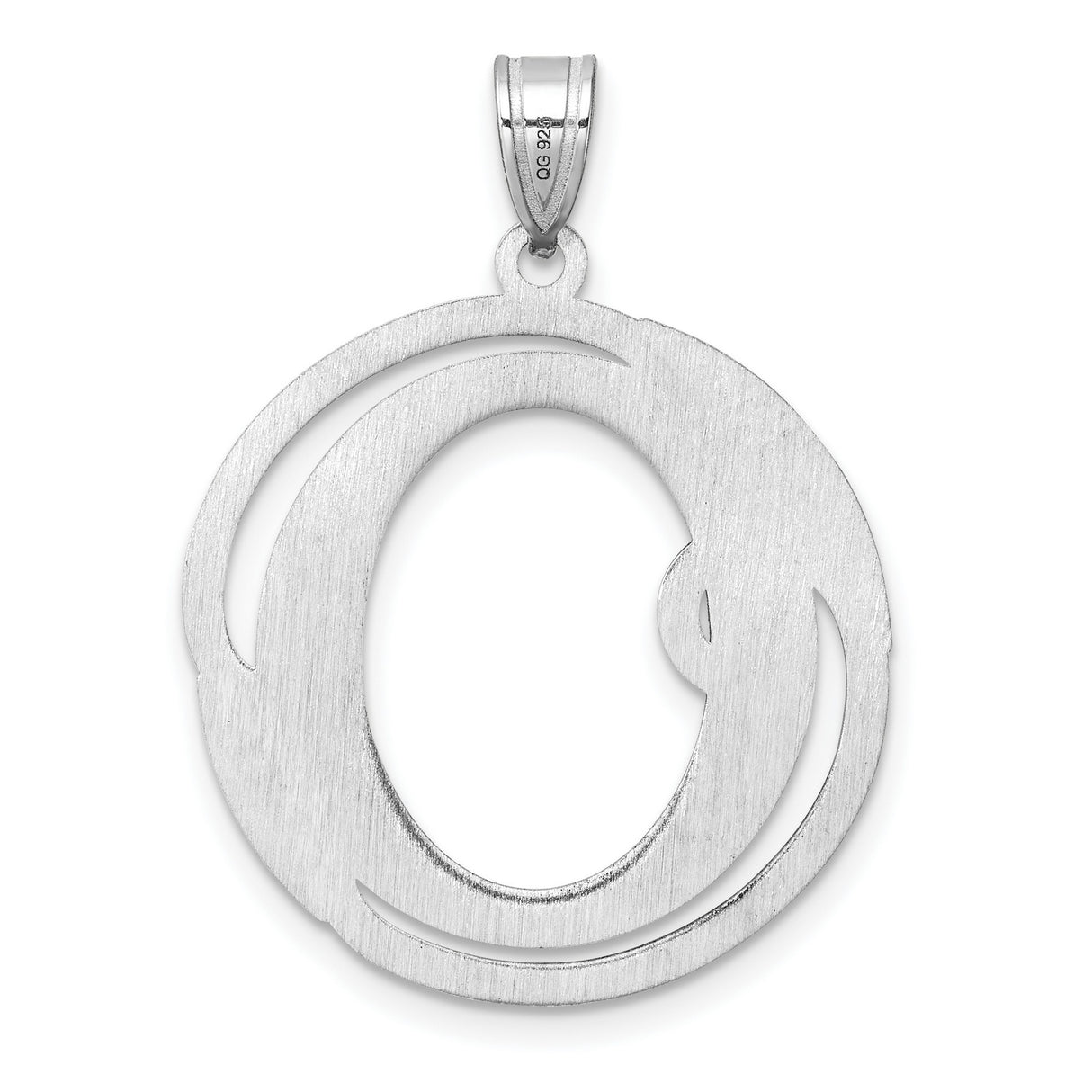 Sterling Silver Initial O Pendant with Filigree Detailing, Script Monogram Charm