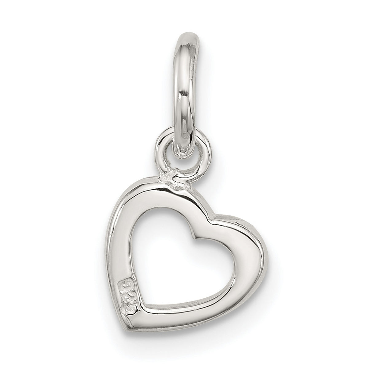 Sterling Silver Open Heart Pendant, Minimalist Outline Charm for Women