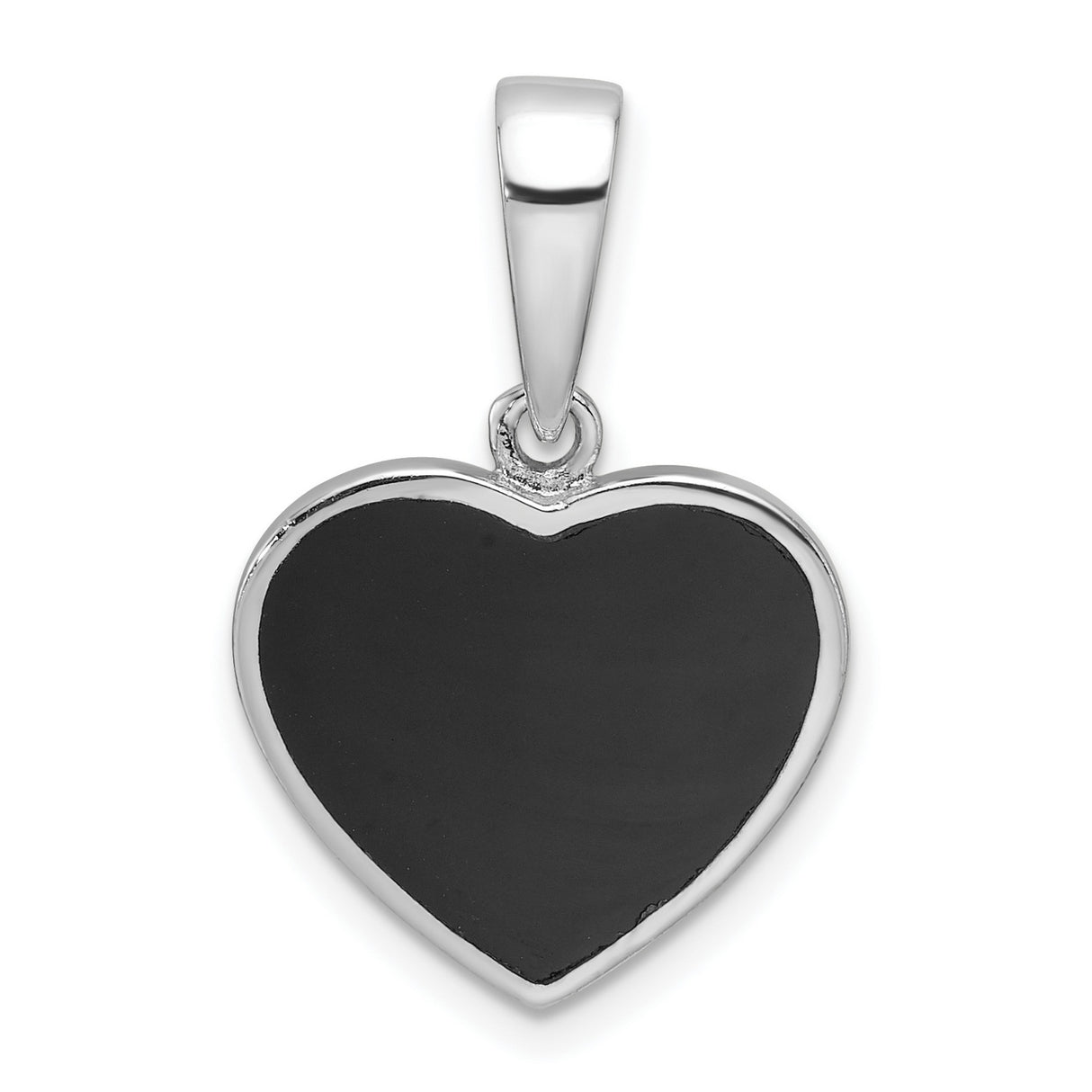 Sterling Silver Heart Pendant with Onyx, Tribal Swirl Design, Oxidized Finish