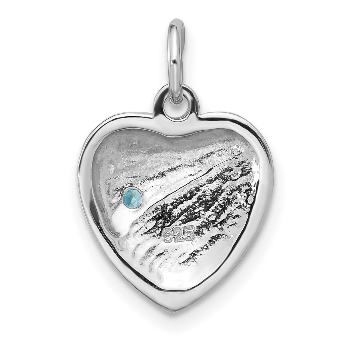 Sterling Silver Heart Pendant with Cubic Zirconia, Rainbow Design, LGBTQ Pride Jewelry for Women