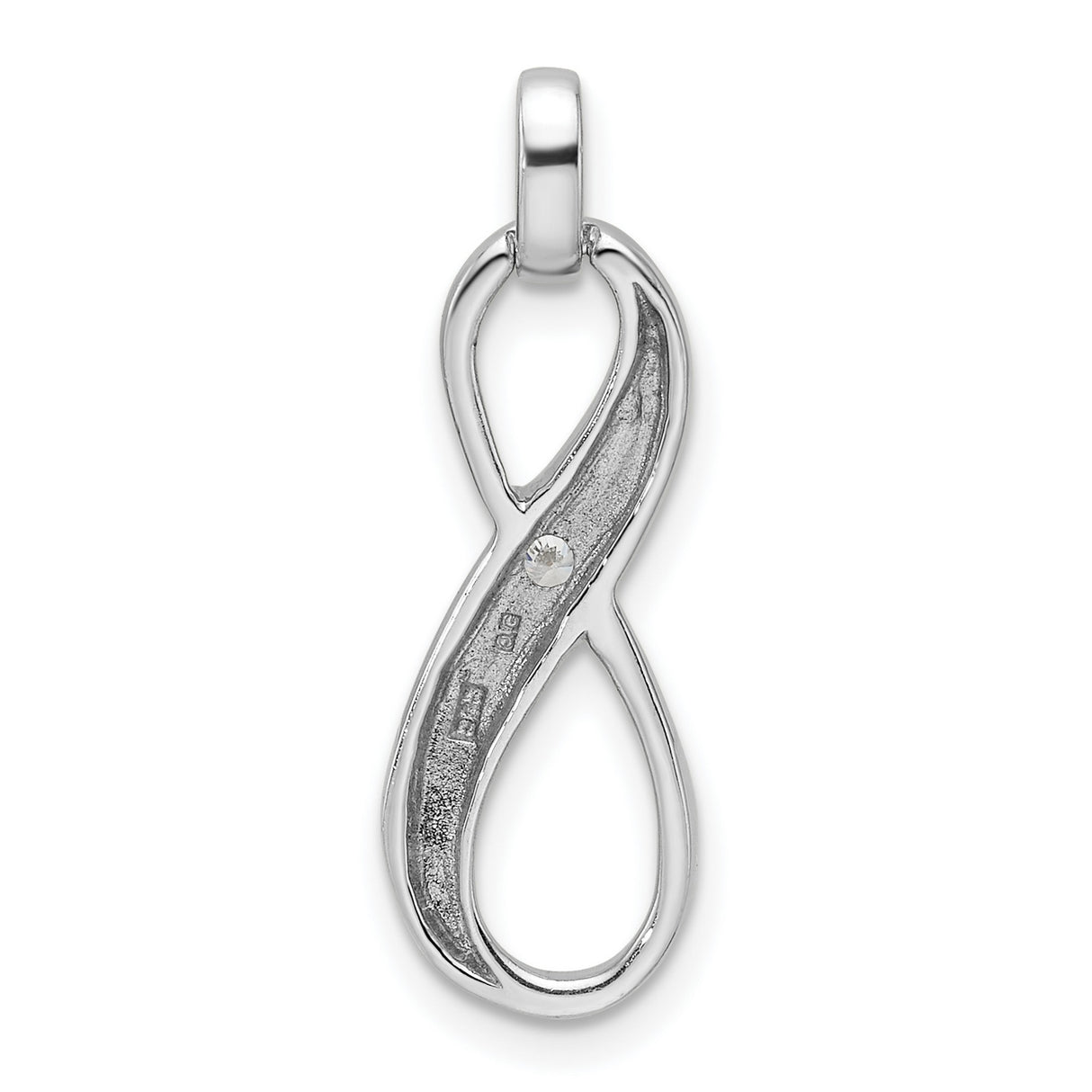 Sterling Silver Infinity Pendant with Cubic Zirconia, Delicate Eternity Symbol Jewelry for Women