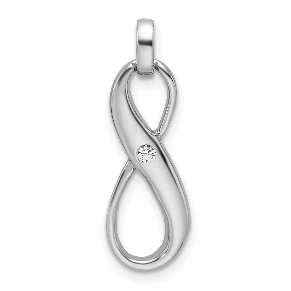 Sterling Silver Infinity Pendant with Cubic Zirconia, Delicate Eternity Symbol Jewelry for Women