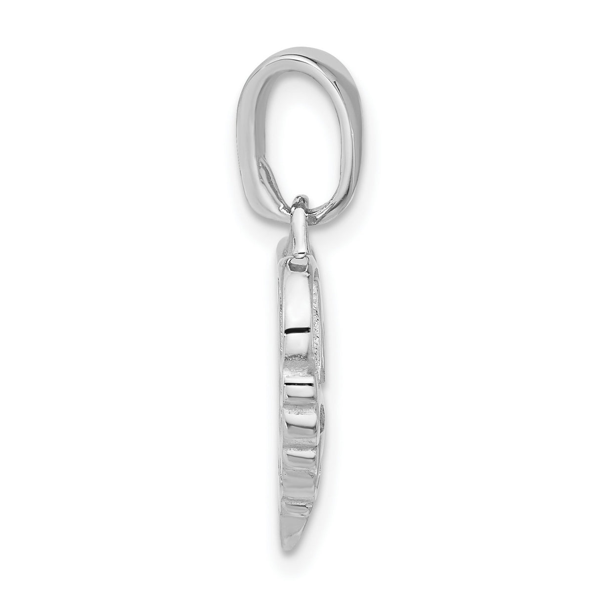 Sterling Silver Heart Pendant with Script Love Inscription, Romantic and Sentimental Design