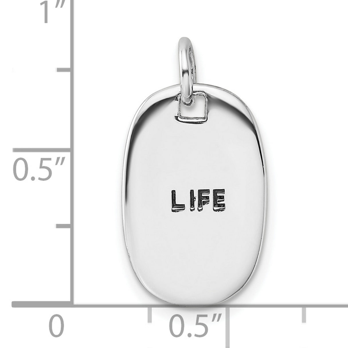Sterling Silver Oval Pendant, Life Charm with Inspirational Message for Women and Unisex