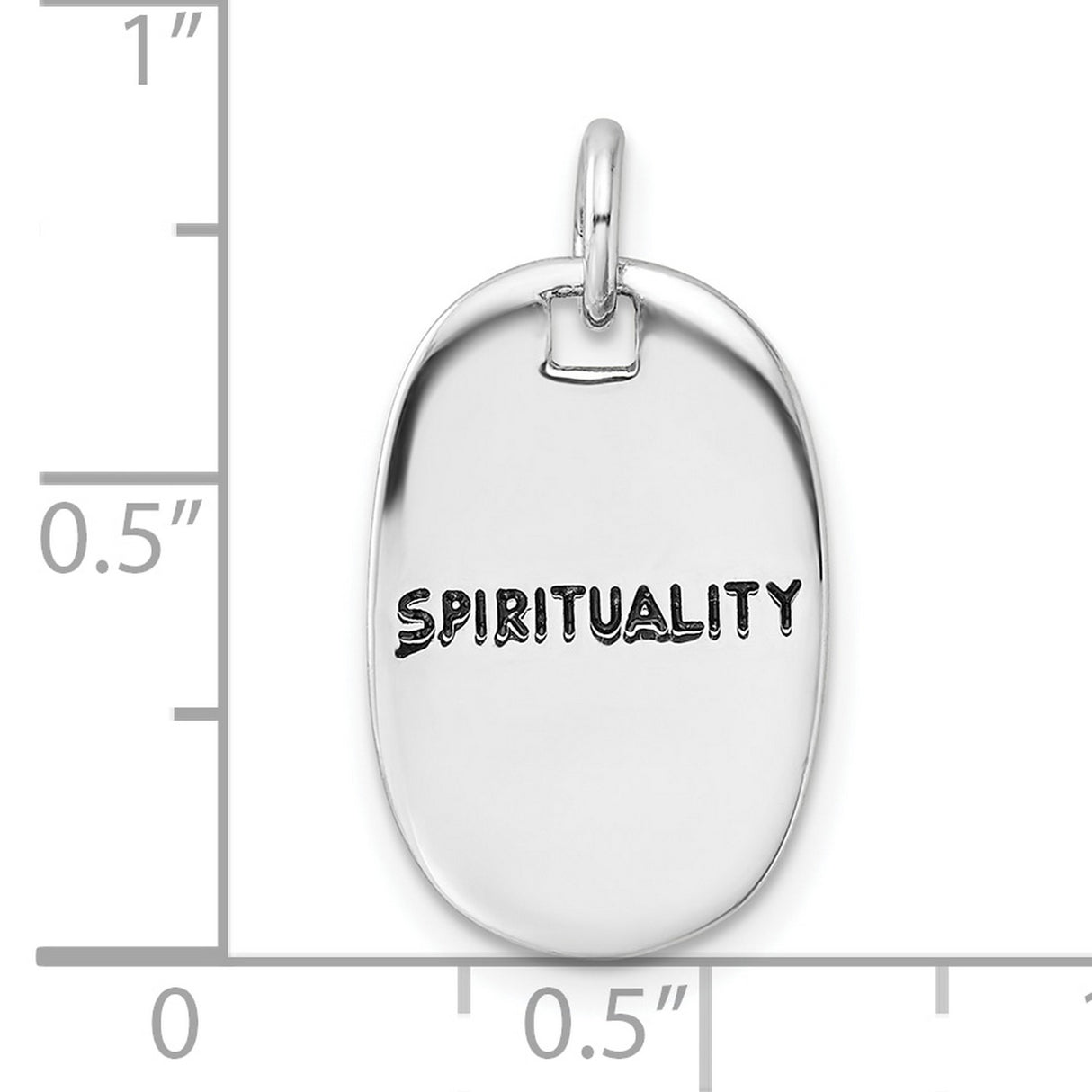 Sterling Silver Oval Pendant or Bracelet Charm with Spirituality Symbol