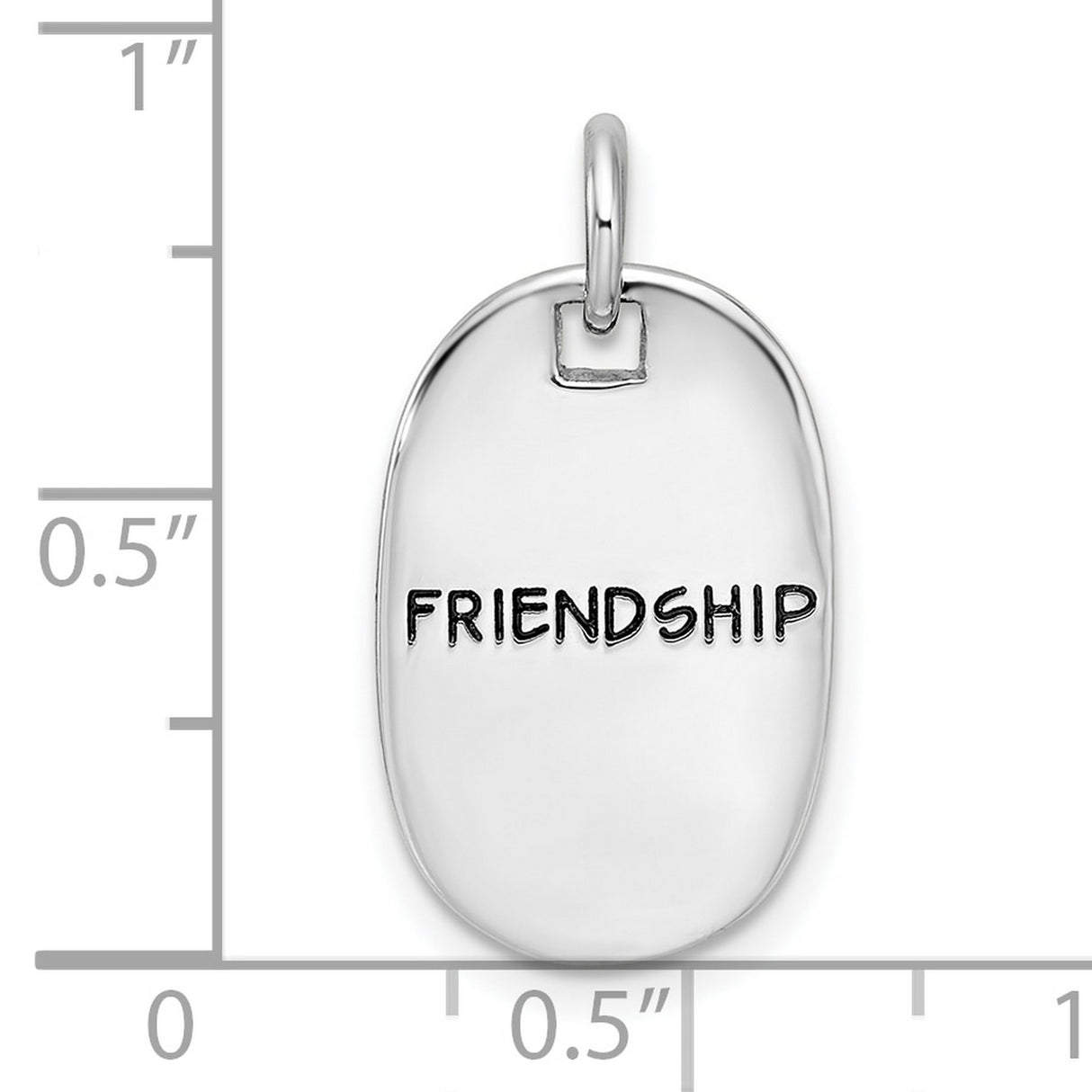 Sterling Silver Pendant with Friendship Message, Oval Charm Symbolizing Love and Connection