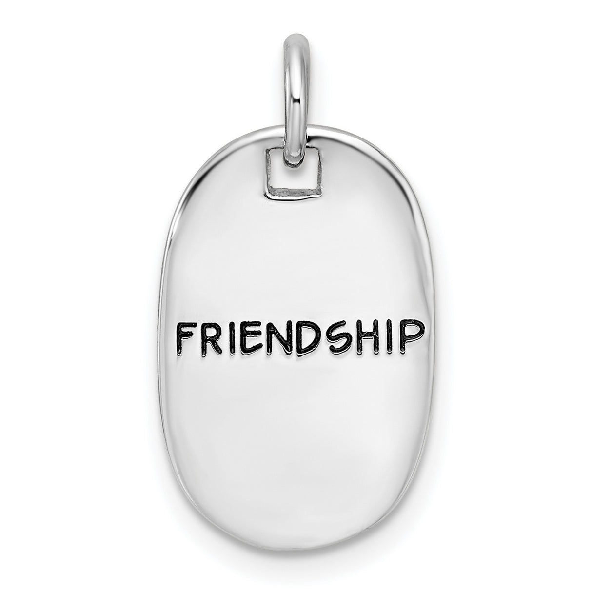 Sterling Silver Pendant with Friendship Message, Oval Charm Symbolizing Love and Connection
