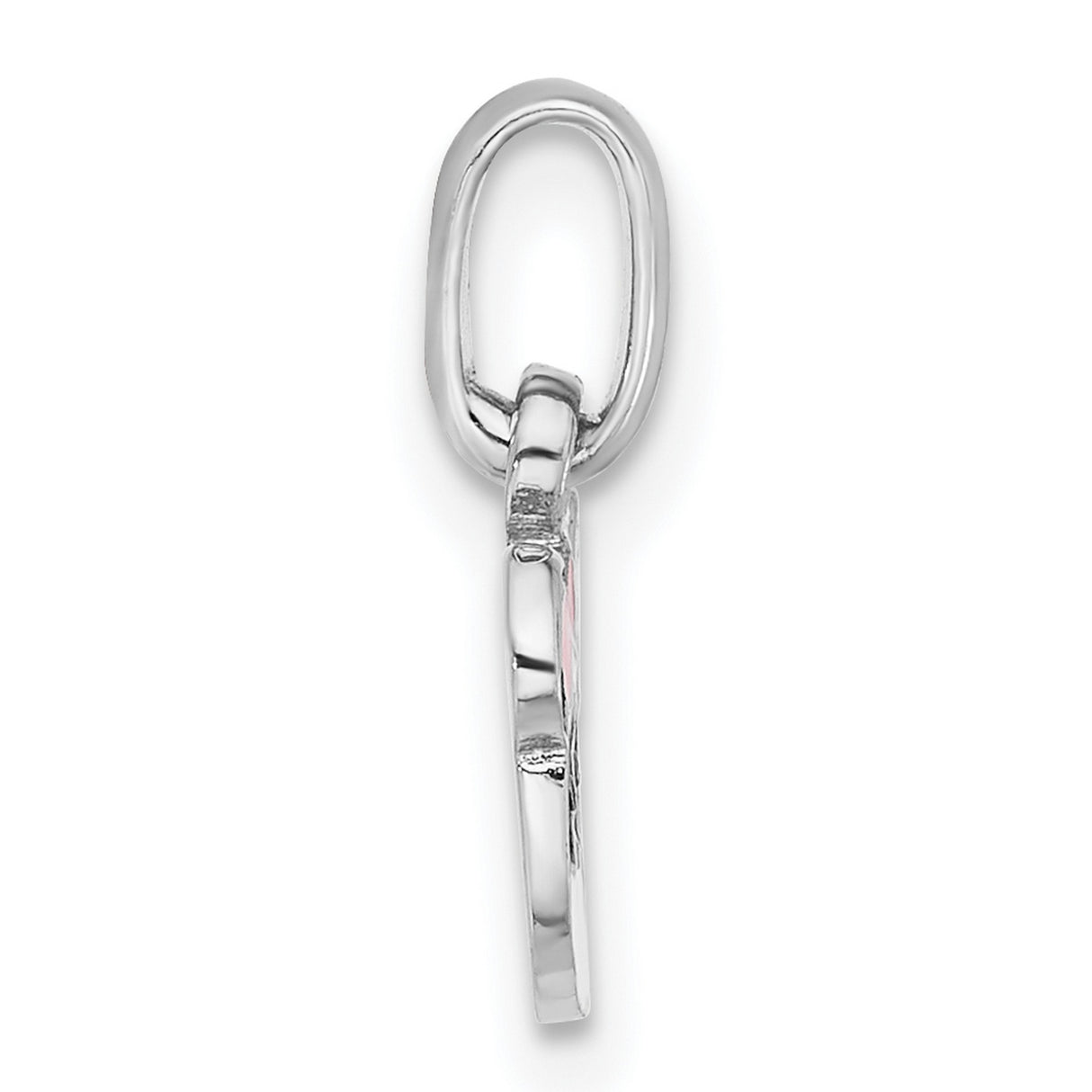 Sterling Silver Panda Pendant with Pink Enamel Bow, Cute Animal Charm for Girls