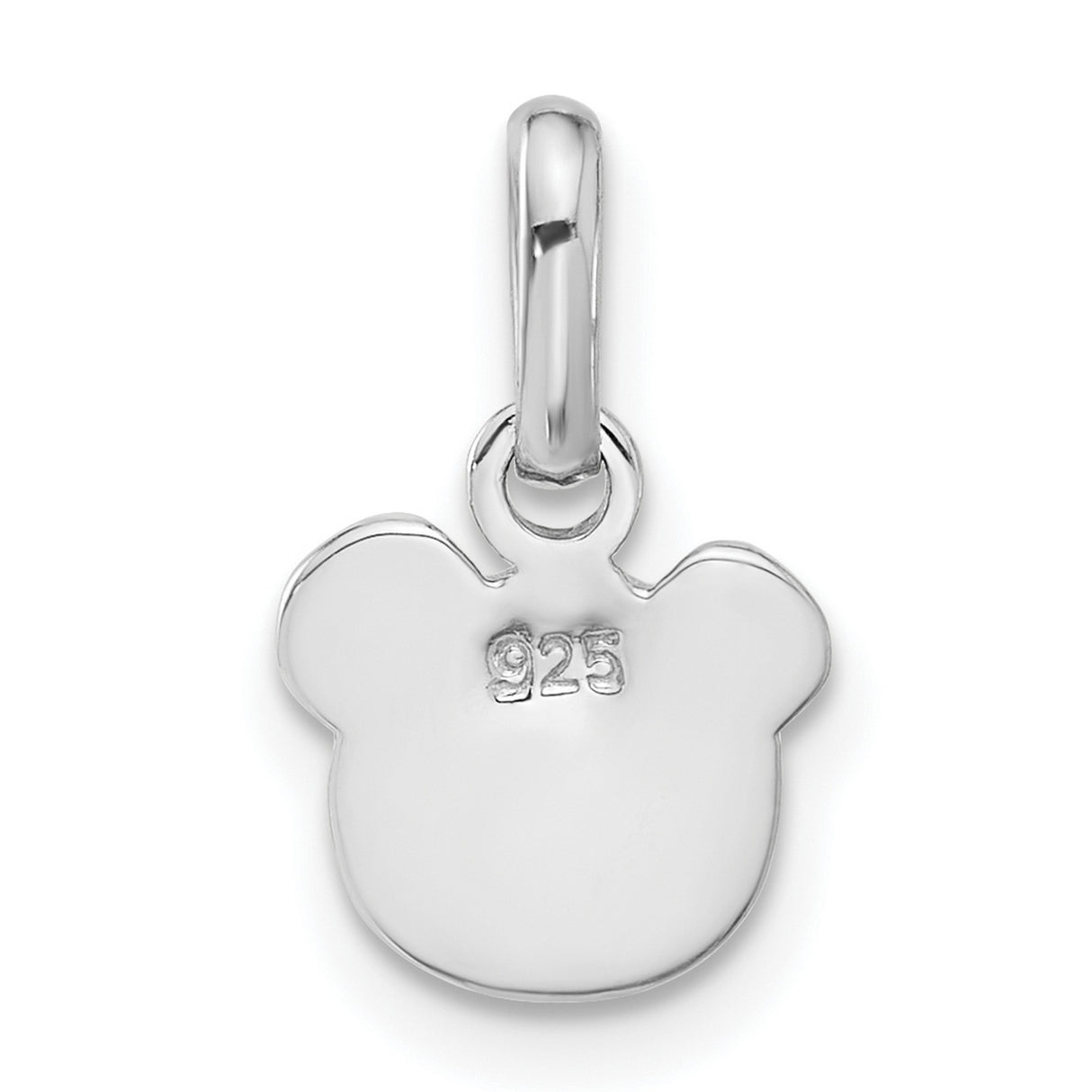 Sterling Silver Panda Pendant with Pink Enamel Bow, Cute Animal Charm for Girls