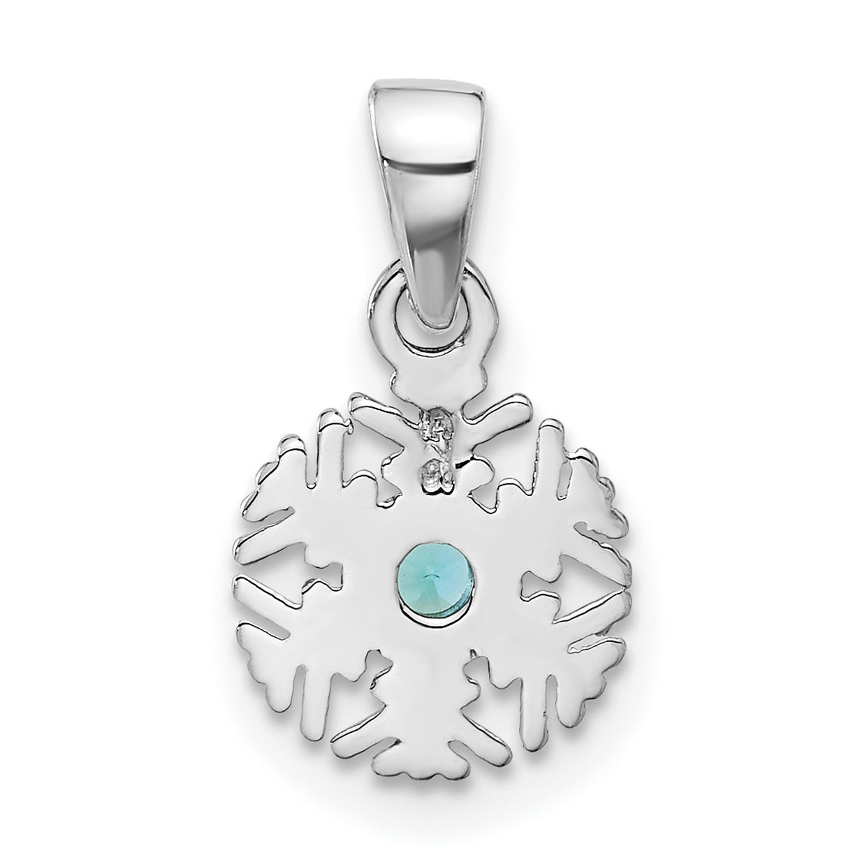 Sterling Silver Snowflake Pendant with Cubic Zirconia, Winter-Inspired Design for Women
