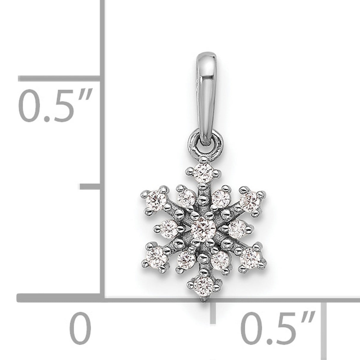 Sterling Silver Snowflake Pendant with Cubic Zirconia, Winter Holiday Jewelry for Women