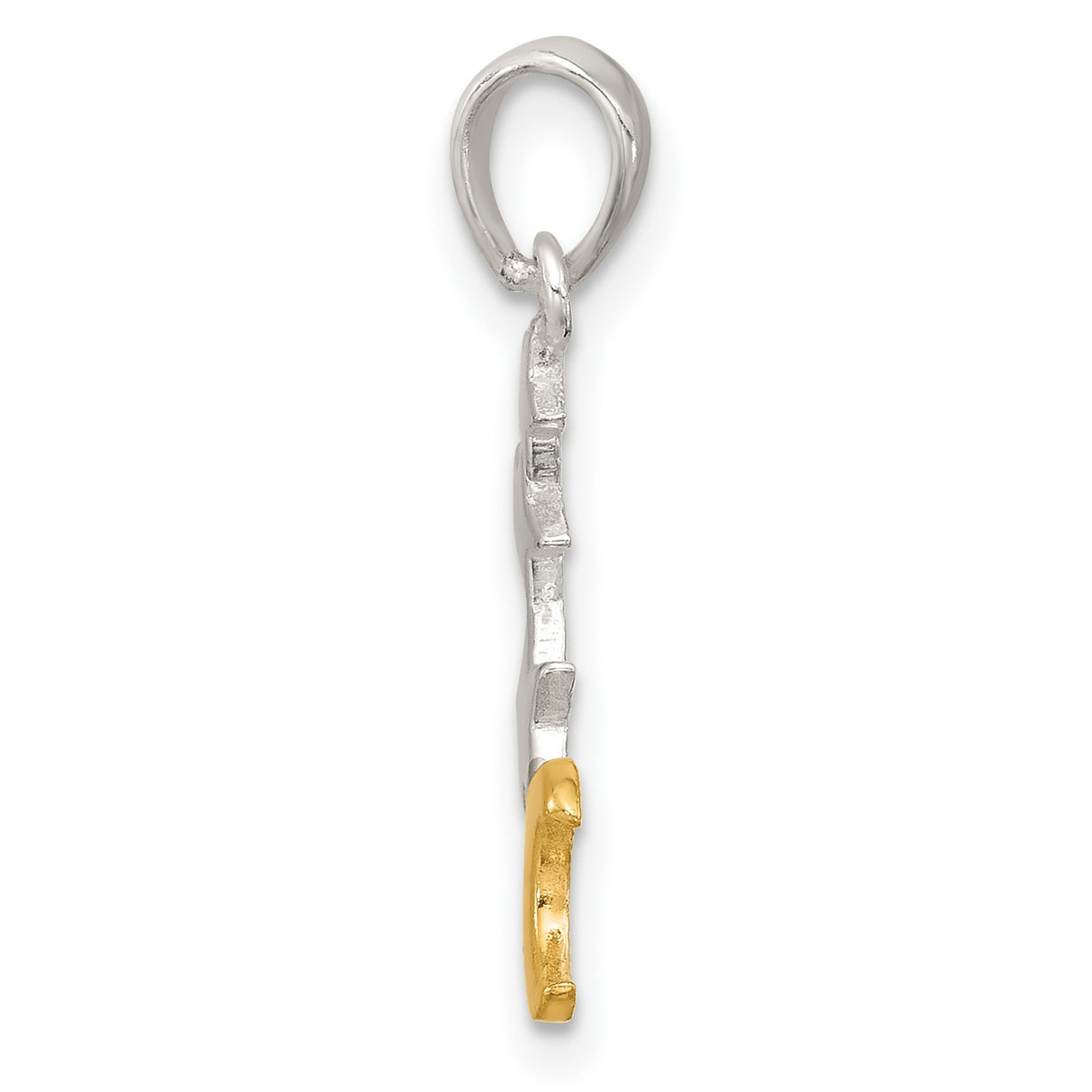 Sterling Silver Moon Pendant with Gold-Plated Crescent and Silver Stars, Celestial Charm for Women