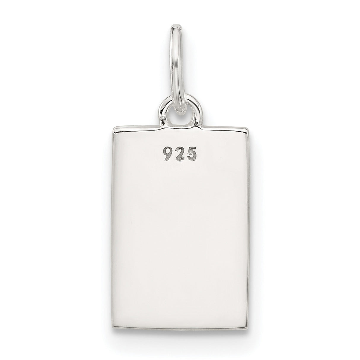 Sterling Silver Rectangle Pendant with Cutout Rose Design, Floral Motif