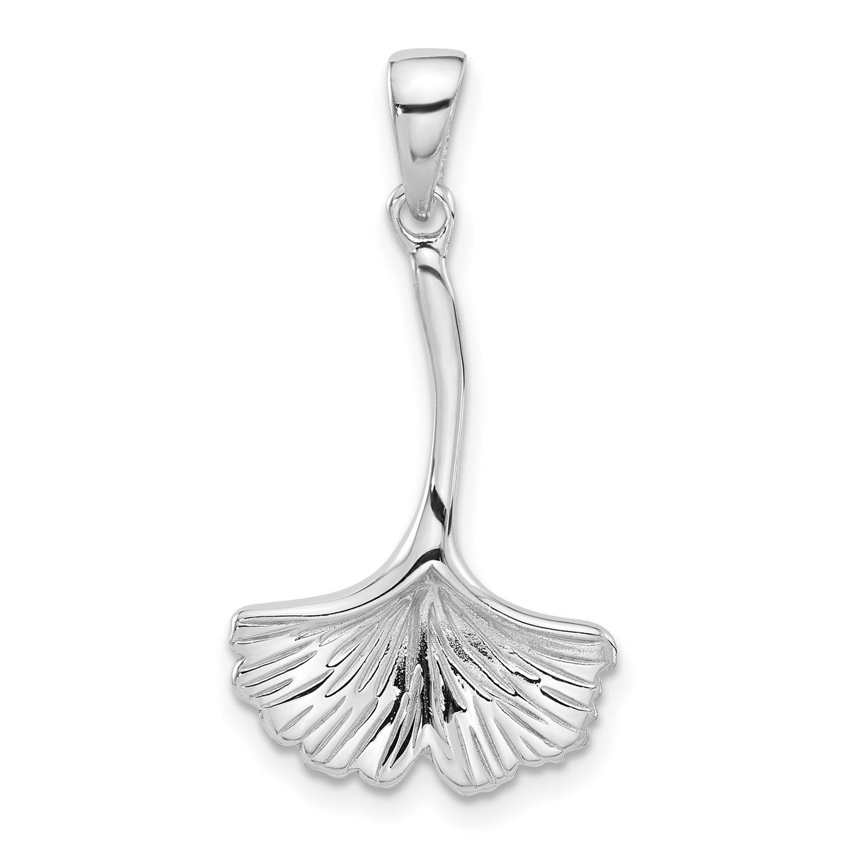 Sterling Silver Ginkgo Leaf Pendant, Nature-Inspired Botanical Jewelry for Women