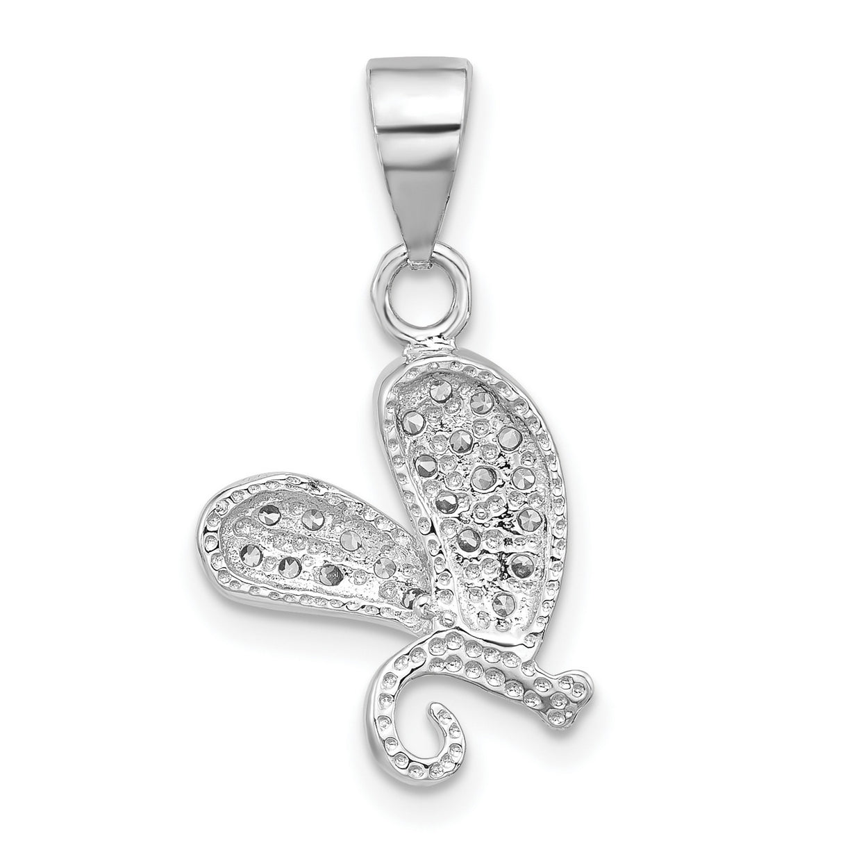 Sterling Silver Butterfly Pendant with Cubic Zirconia, Nature Inspired Jewelry Charm for Women